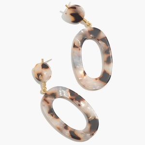 NWOT Madewell Oval Tortoise Statement Earrings